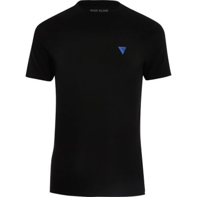 Black logo muscle fit T-shirt